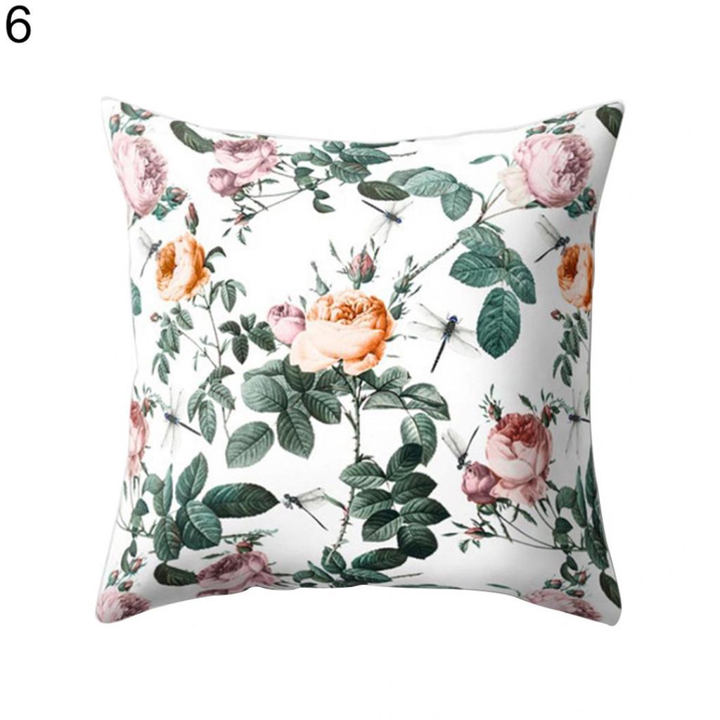 Fashion Flower Green Leaves Cushion Cover Pillow Case Car Home Bed Sofa Decor