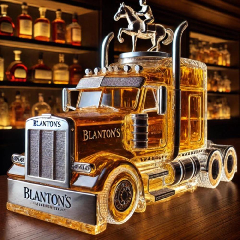 Klassisches Auto Glas Weinflasche Halber LKW Whiskeyflasche