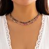 Lacteo Bohemia Multicolour Acrylic Seed Beads Necklace Women Handmade Strand Beaded Choker Short Neck Chain Simple Jewelry Party