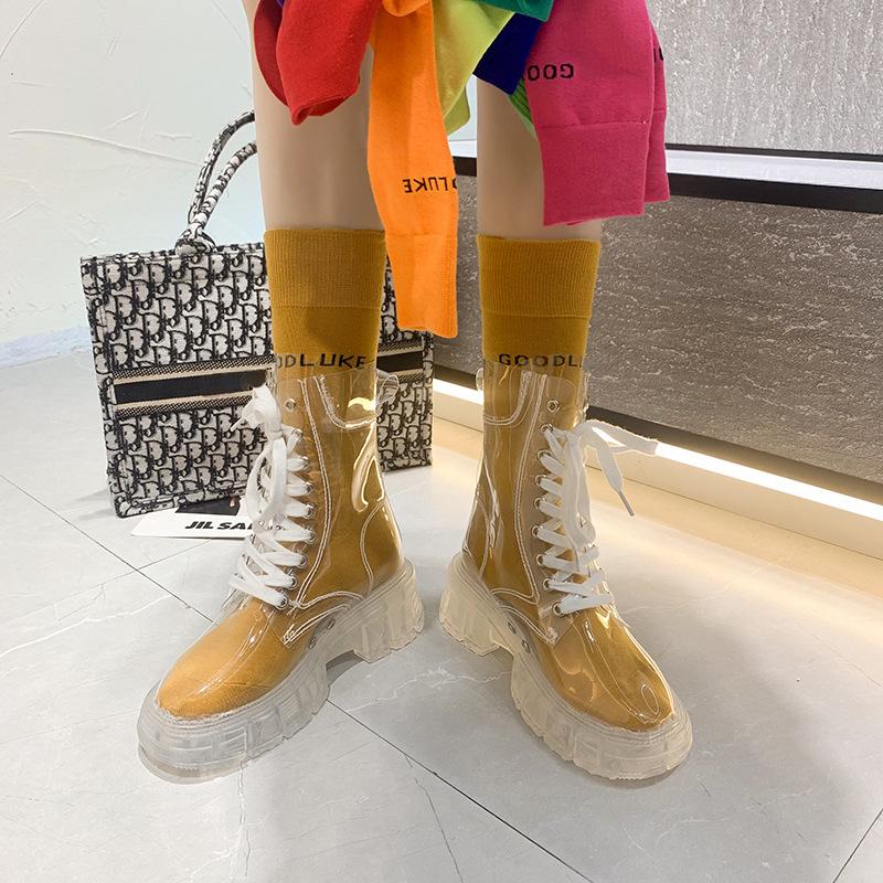 Transparente Stiefeletten Damenmode Schuhe Designer Stiefeletten Damen Klare Stiefel für Damen Transparente Schuhe