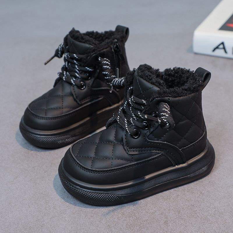 Children's Snow Boots 2025 Winter New Children's Soft-soled Martin Boots Boys' Fleece Thickened Short Boots Girls' Shoes