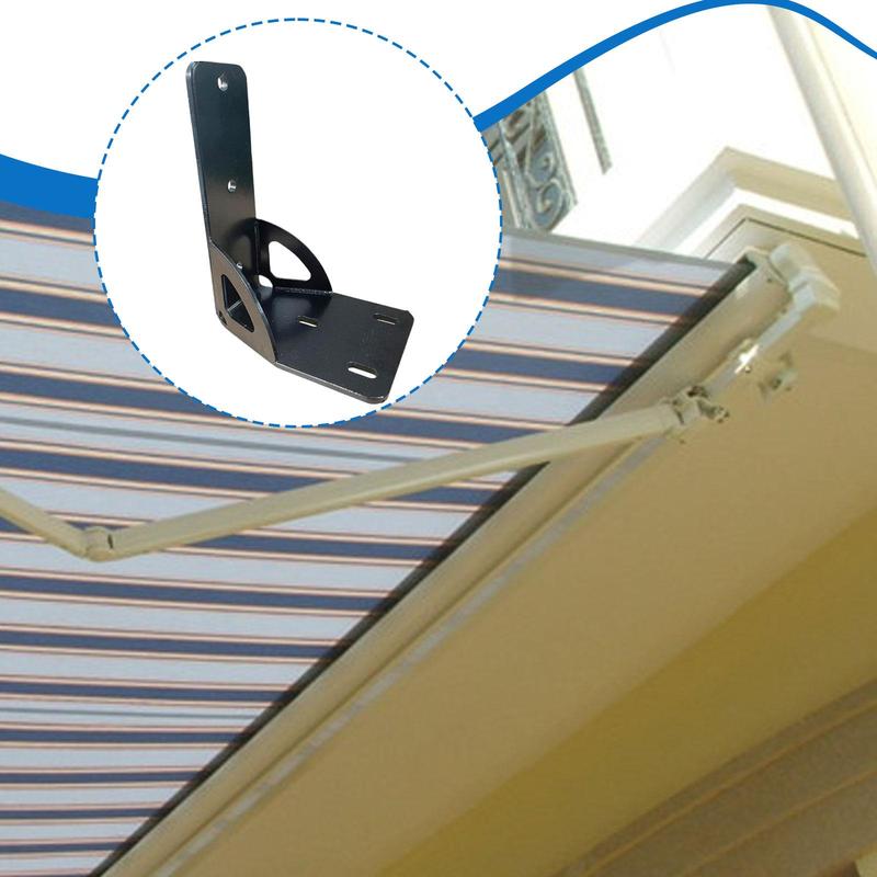 Staffa di Montaggio Tenda Robusta, Accessori in Acciaio Resistente Nero, Supporto Compatibile Porta Tenda per Portapacchi Camper