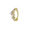 Clicker Hoop Earring With White Zircons - Cocr Nf - Gold - K-066 1.2/10