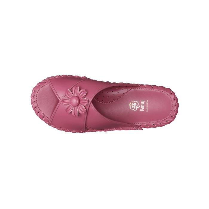 Pansy 9370J Pandie Room Shoes - Made in Japan - Women's - Hand-Knit Footbed - LL - Rose - 24.5-25.0 cm