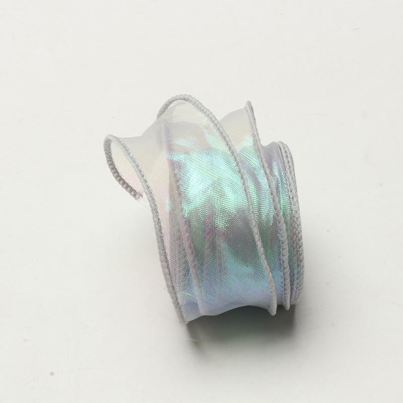 Coreless Iridescent Fishtail Satin Ribbon for Bouquet Packaging