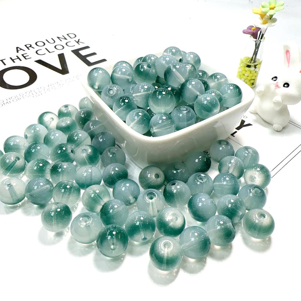 10mm Crackle Glass Round Beads, Loose Spacer Beads DIY Accessories for Bracelet Making 50pcs