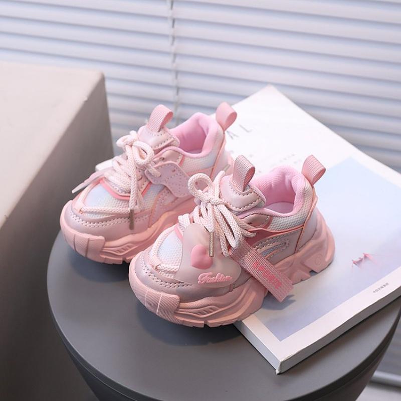 Girls' Sports Shoe 2024 Spring and Autumn New Children's Dad Shoes   Mesh shoes boy's Versatile Little White Shoes
