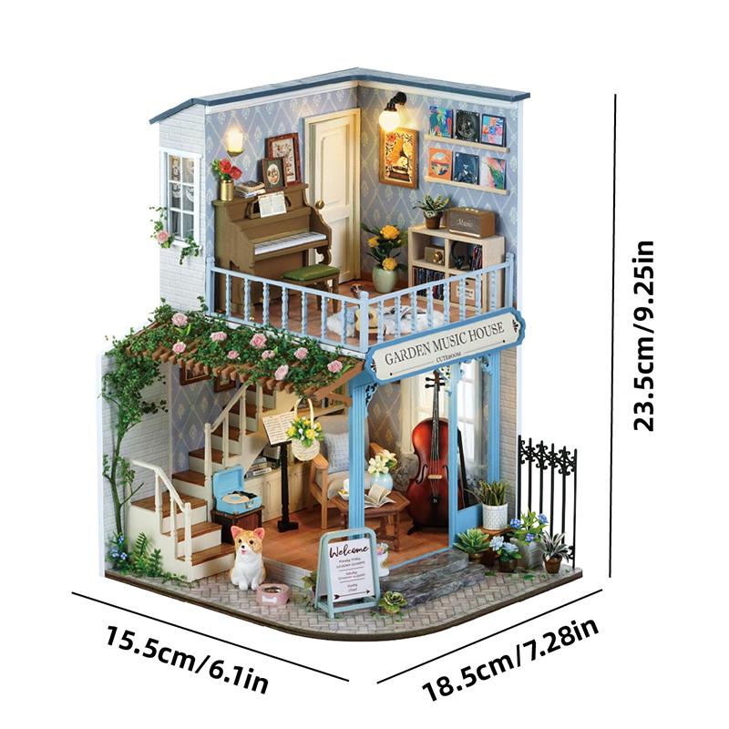 Diy Big Wooden Dollhouse  Furniture Light Kit Doll House Casa Miniature Accessories Wooden Toys Christmas Birthday Gifts New