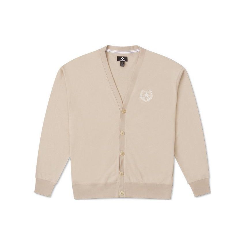 

Converse Embroidered Letter V-Neck Cardigan Sweater Men Tops Khaki 10026000-A02