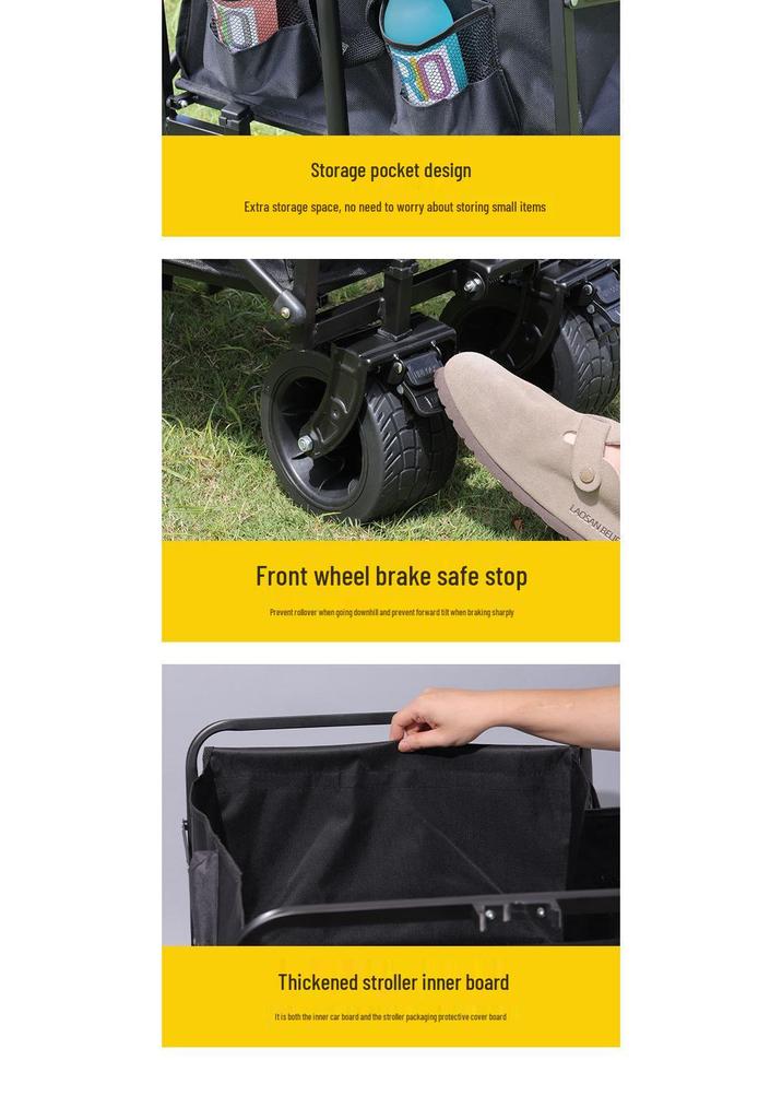 Portable Folding Camping Trolley for Outdoor and Grocery Use