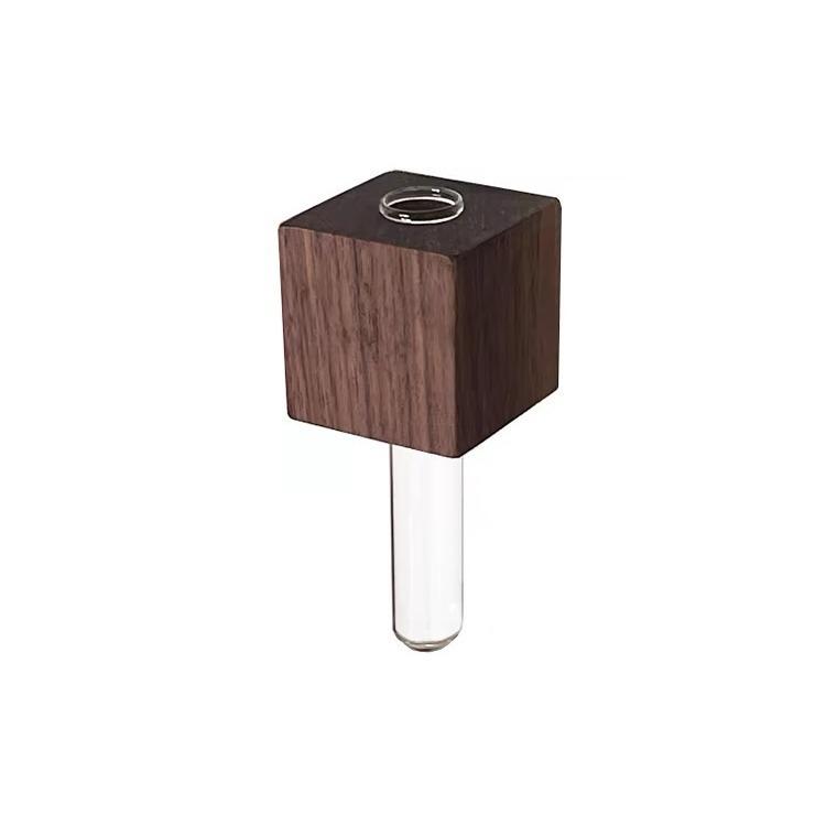 3D Wooden Flower Vase Refrigerator Magnet with Hydroponic Tube