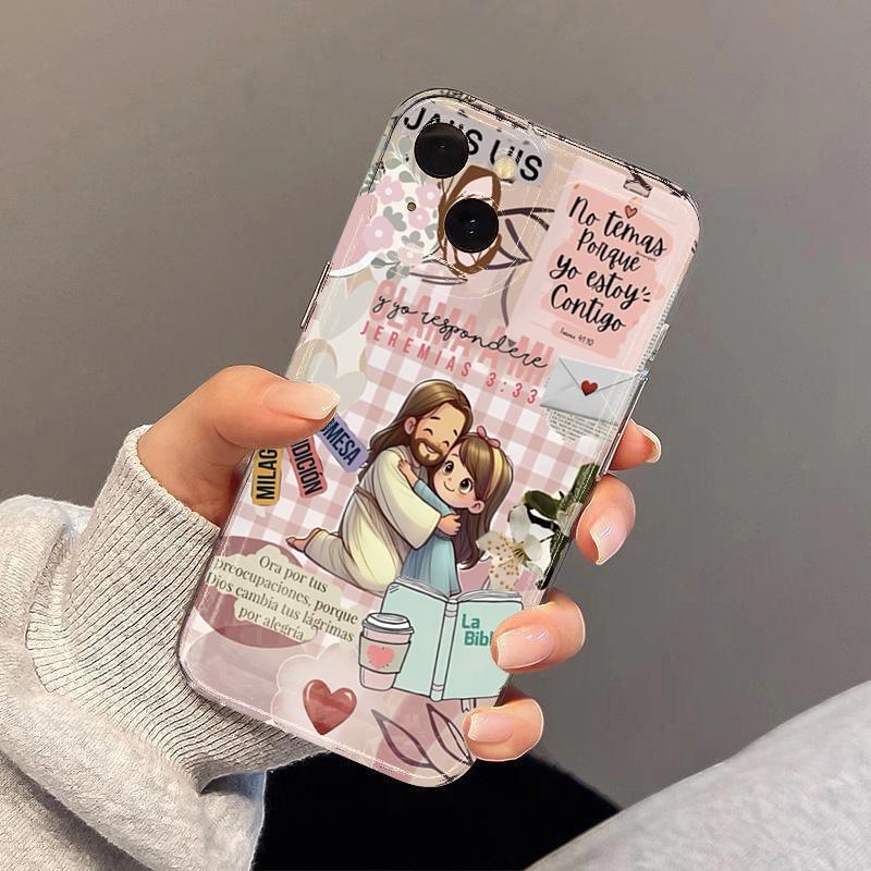 

Cartoon Jesus And Me Phone Case For iPhone 17 Air 16 14 15 Pro Plus 13 12 11 Pro Max 16e Shockproof Silicone Cover Fundas iphone 11 Pro