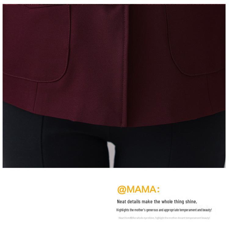 Podzimní móda Stylový kabát s klopami pro ženy středního věku 40-50 let - Elegantní krátký drobný design