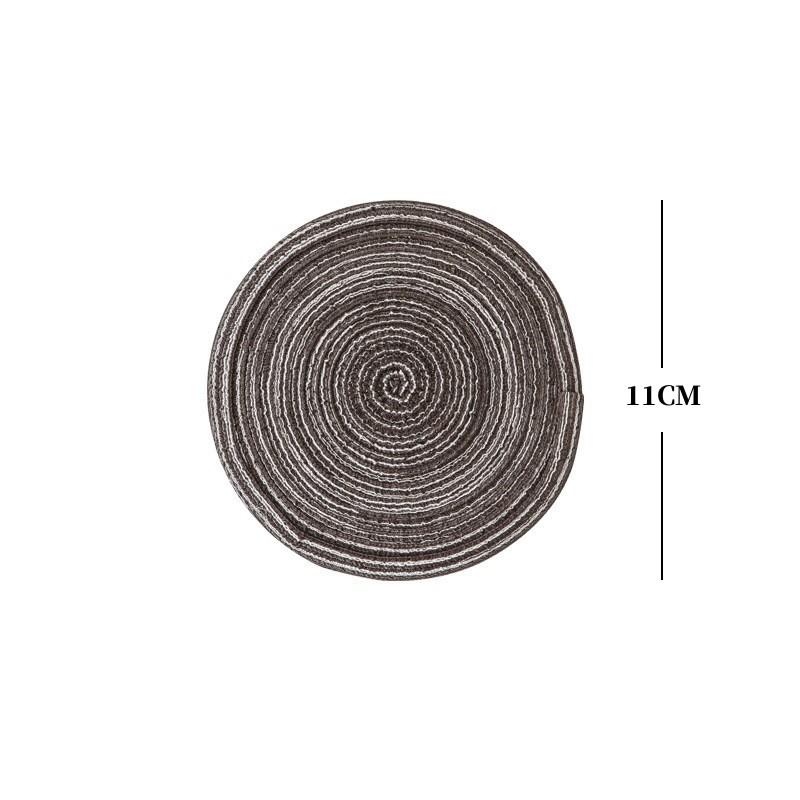 2/4Pcs Round Table Mat Woven Ramie Placemats Anti Slip Dining Table Mats Tableware Bowl Pads Drink Cup Coasters Kitchen Supplies