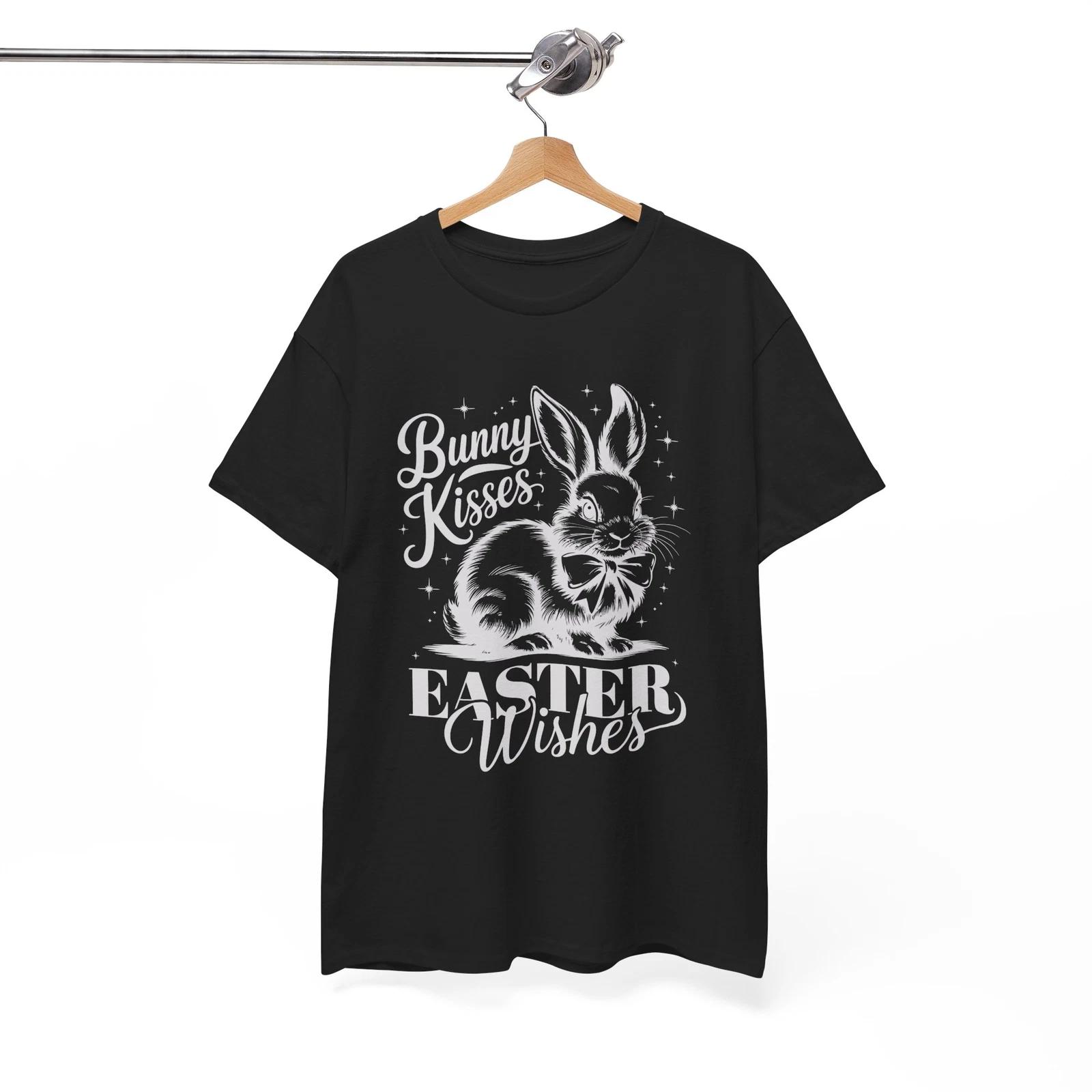 

Bunny kisses Easter wishes T-Shirt | Spring Season & Nature Tee | 4XL