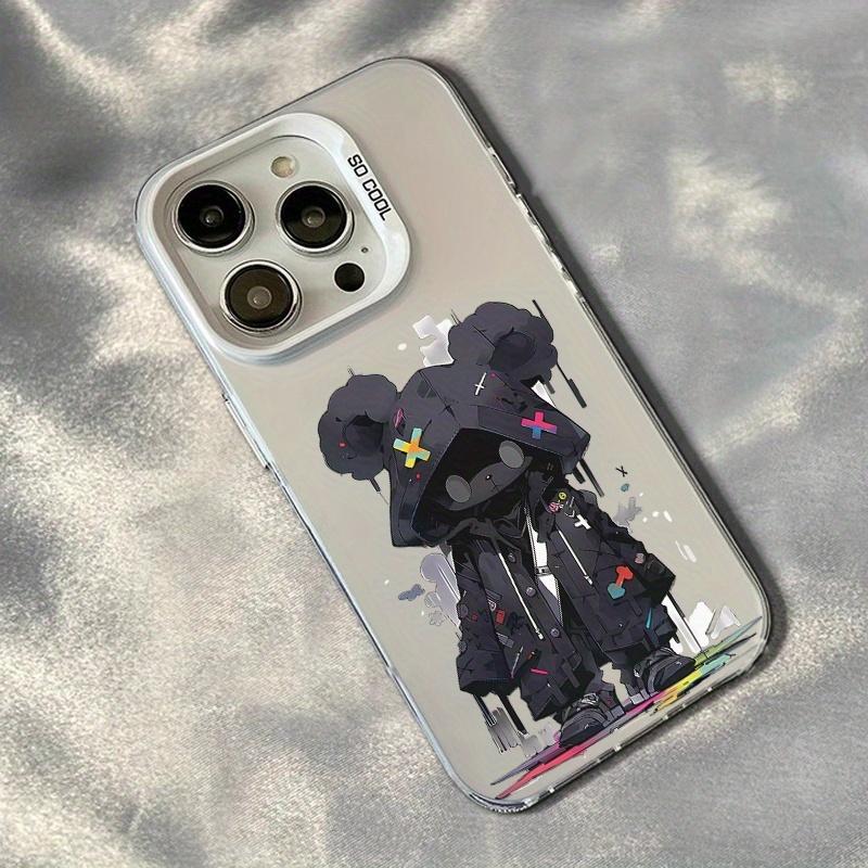 

Fashionable black bear phone case suitable for both men and women For iPhone 11 12 13 14 15 16 17 XS XR X 12 13 Plus Pro Max SE series iPhone 11