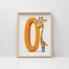 Poster Smiling Giraffe At The Letter "O Poster Smiling Giraffe At The Letter "O, 50X70 Cm, Unframed, Premium Canvas On Stretcher