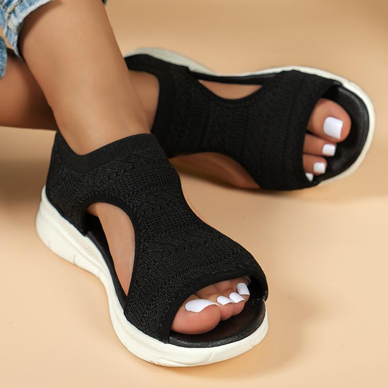 2025 New Women Sandals Open Toe Wedge Sandals Ladies Mesh Fish Platform Sandals Women Light Casual Shoes Women Zapatillas Muje