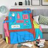 Retro Pop Art Flannel Throw Blanket – Vibrant Wall Sign Design, Soft Cozy Fleece for Couch, Bed, Office & Travel