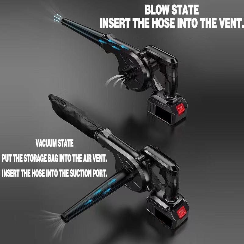 1200W Electric Air Blower Cordless Battery Vacuum Blower Vacuum Cleaner Kuat Angin Sapu Daun Kering Jalan Mesin