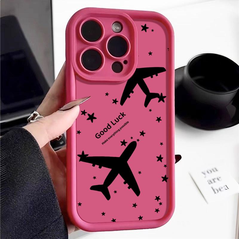Husă de Silicon de Lux Antishock cu Model Avion Pentru iPhone 16 15 14 Pro Max 11 12 13 Pro 16E XR 15 16 Plus Husă Moale TPU pentru Telefon