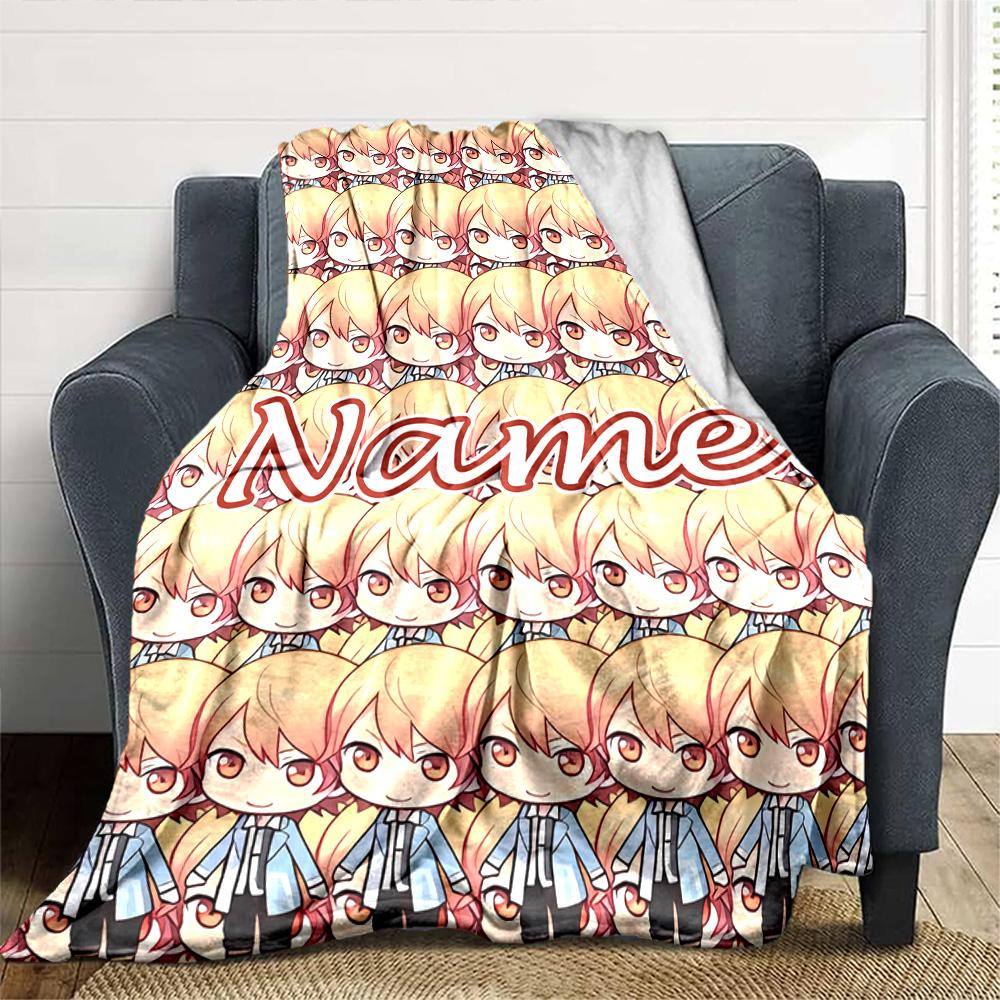 Customiz Name Personality Tsukasa Tenma Blanket Soft &Warm Sofa Office Bed Travel Lunch Break Blanket, Gift Suitable All Seasons