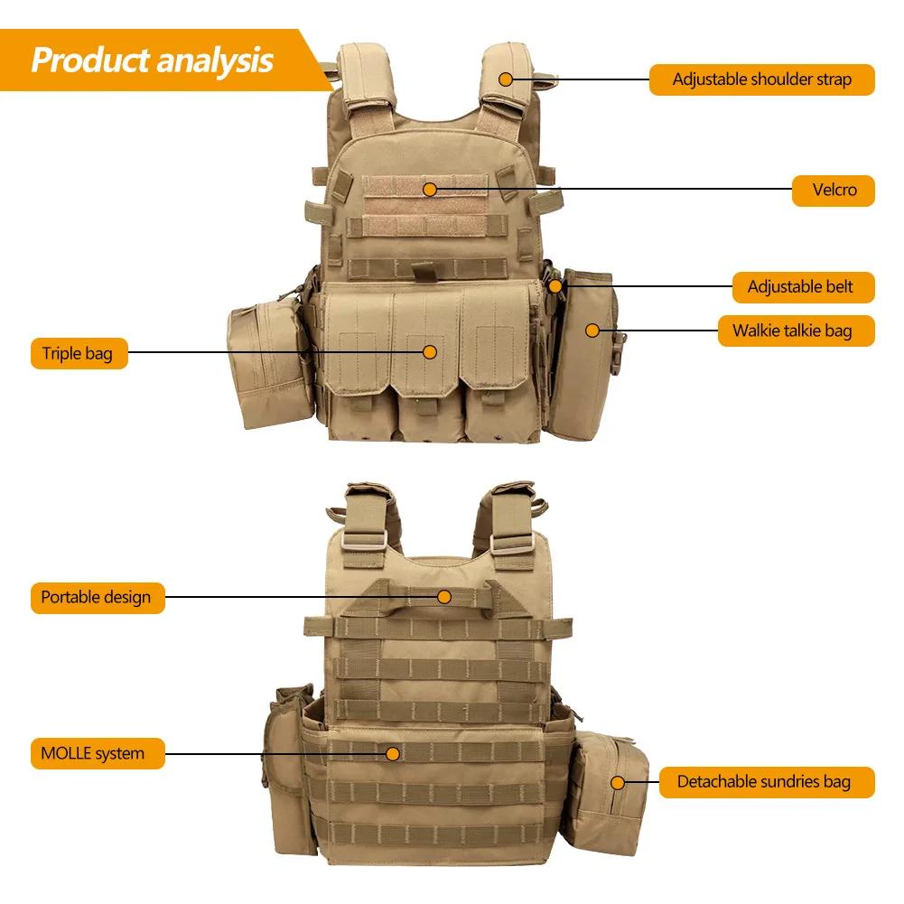 6094 hunting Tactical Vest Body Armor Combat Army CS Gear Security Plate Carrier Airsoft Accessories Wargame Pouch Molle Vest