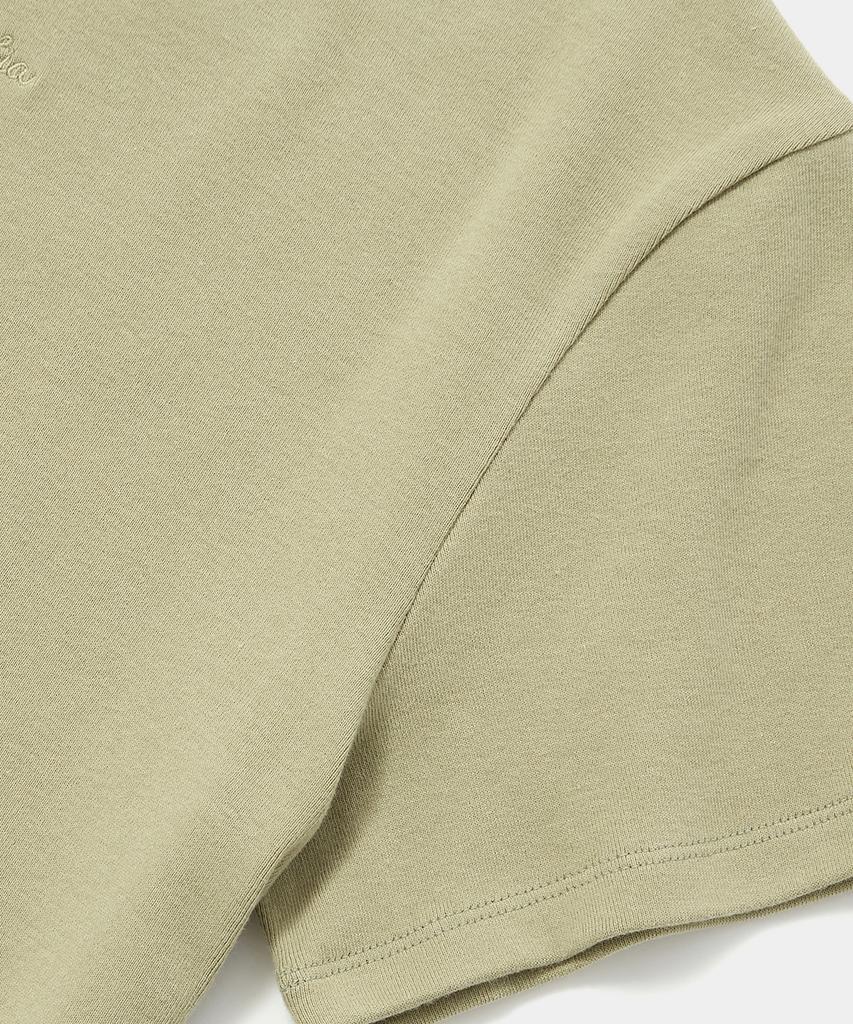 COLUMBIA UNIVERSITY Tiny Script Logo Women Slim-Fit S/S T-Shirts Light Khaki