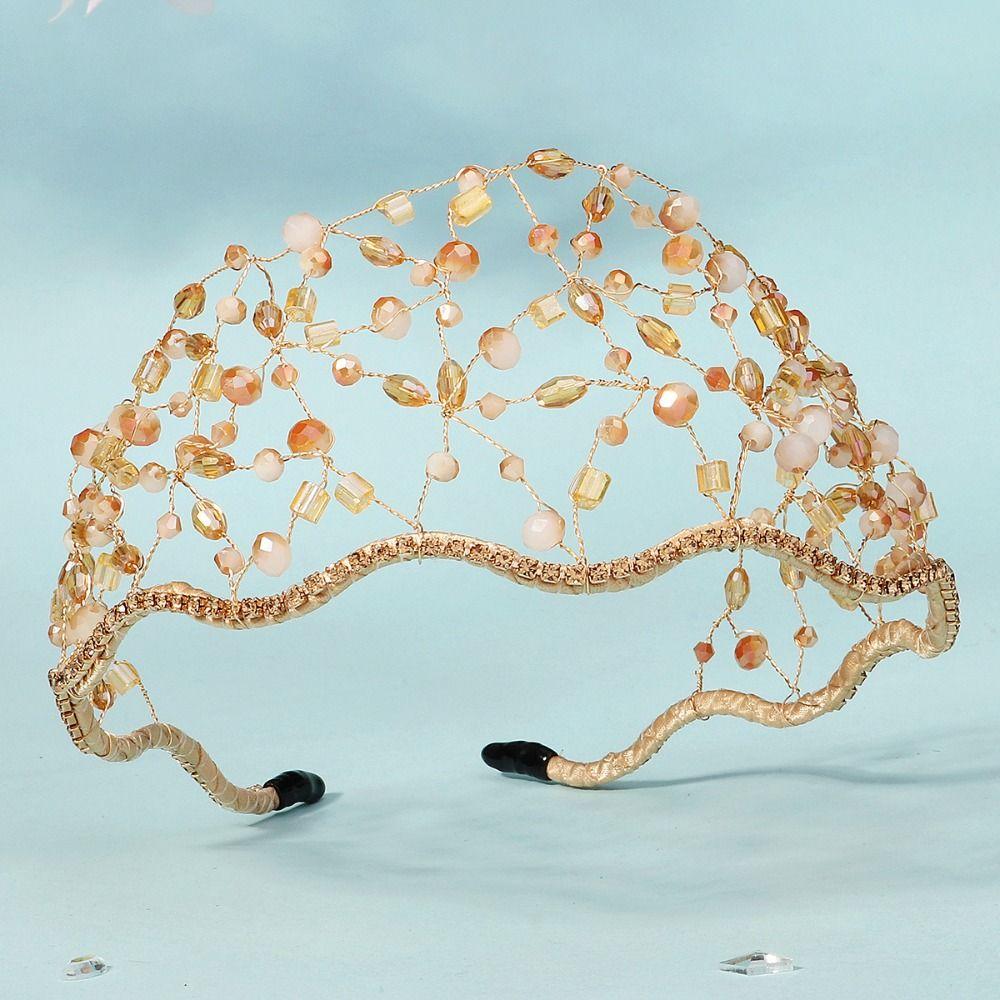 Handmade Sparkling Rhinestone Tiara Elegant Headbands Bride Hair Bands  Women
