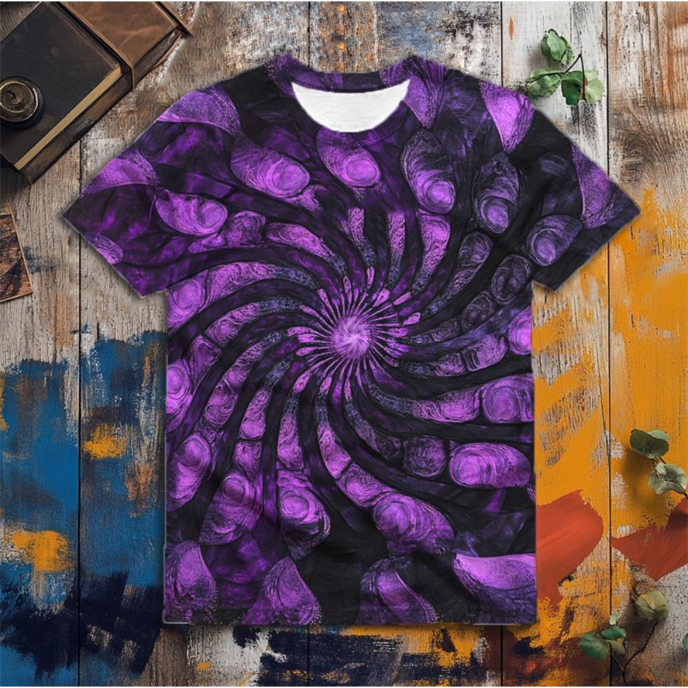 Mode Batikmönster 3D-tryckta T-shirts för män Sommar Enkla Kortärmade Rundhals T-shirts Lös Harajuku Topp