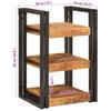 Nightstand Set of 2 Brown & Black Solid Mango Wood