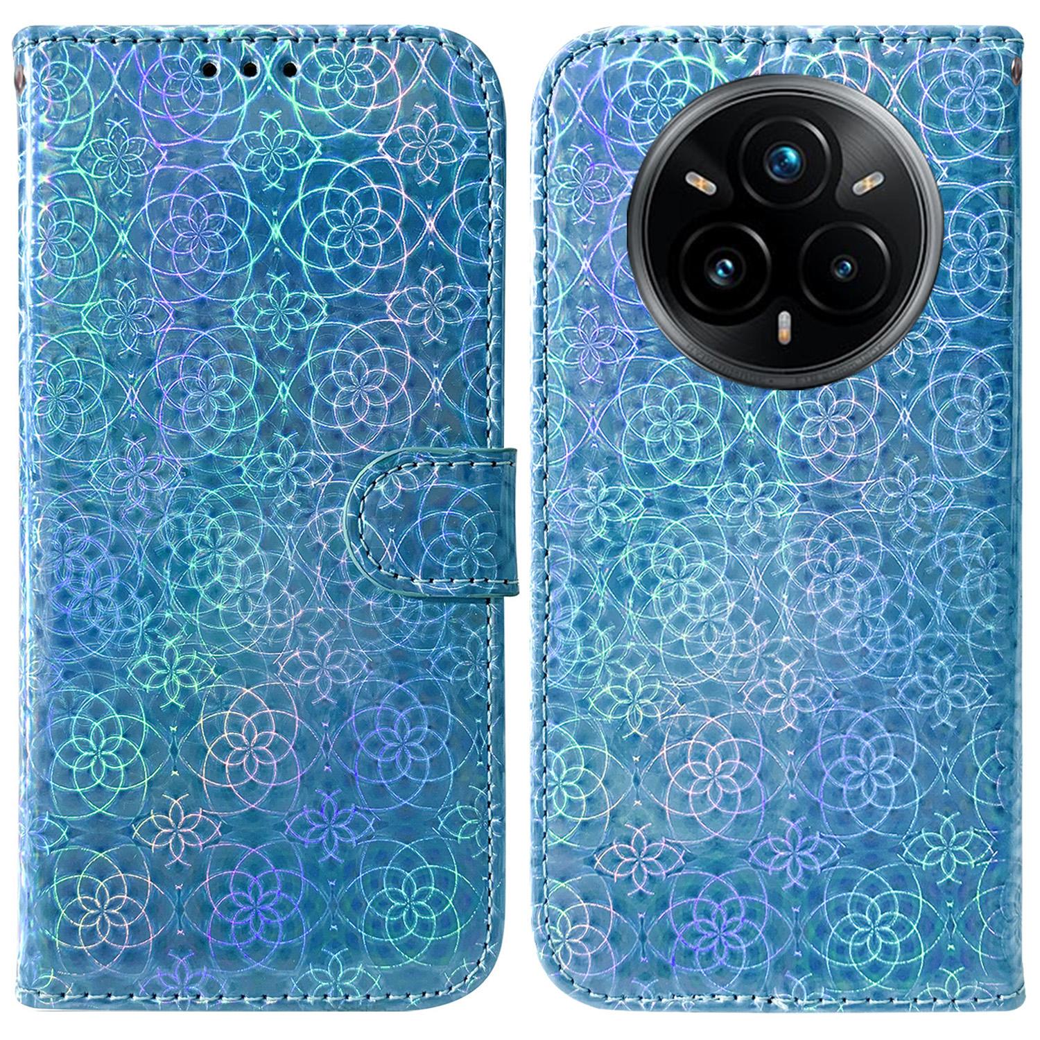

For Realme 14 Pro+ 5G Stand Case Dazzling Flower Leather Phone Cover E