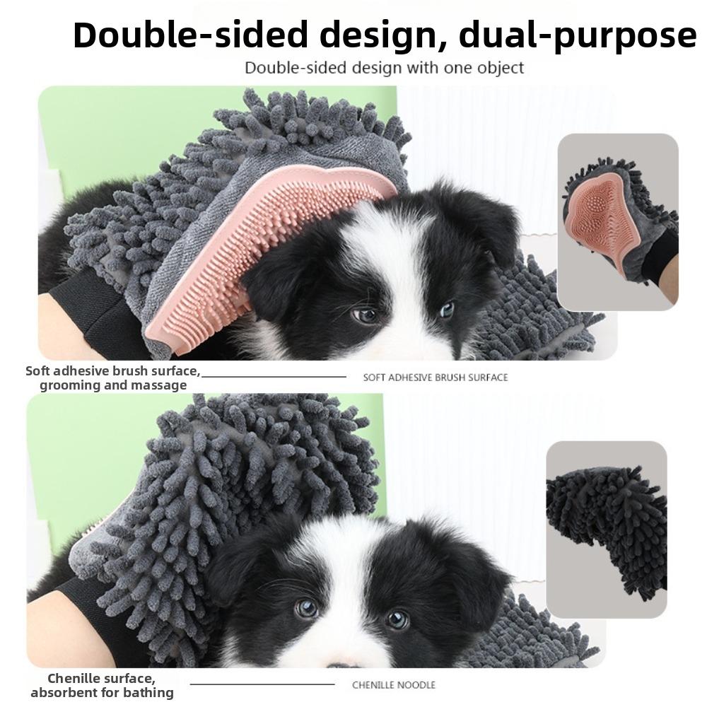 Pet Comb Dog Cat Bath Massage Gloves Grooming Massage Pet Bath Brush  for Dog Cat
