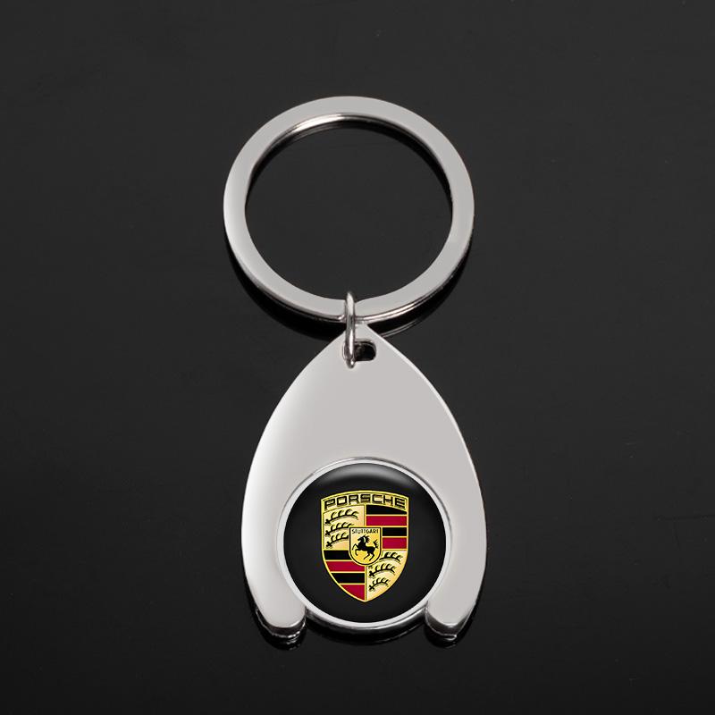 

Car Emblem Keychain Zinc Alloy Keyring Pendant For Porsche 911 718 Taycan Panamera Cayenne Macan Cayman Spyder Boxster Accessory