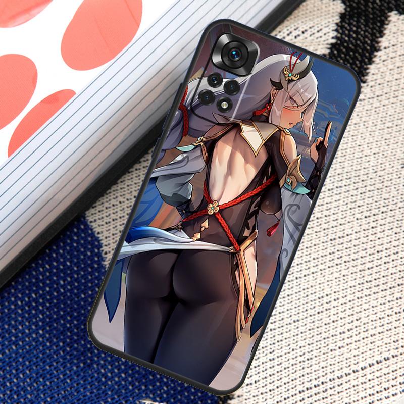 Genshin Anime Shenhe Case For Xiaomi Redmi Note 10 11 Pro 8 9 12 Pro 11S 10S 9S Redmi 9 10 12C 9C 10C Back Cover