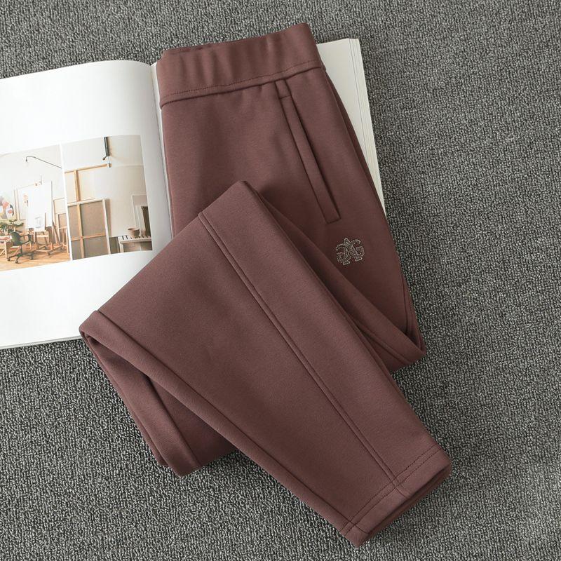 

Зимние шаровары женские 2023 Новое поступление Спортивные штаны с высокой талией Женские На флисовой подкладке Толстые Свободные Большого размера Брюки из чистого хлопка Зима Brown S