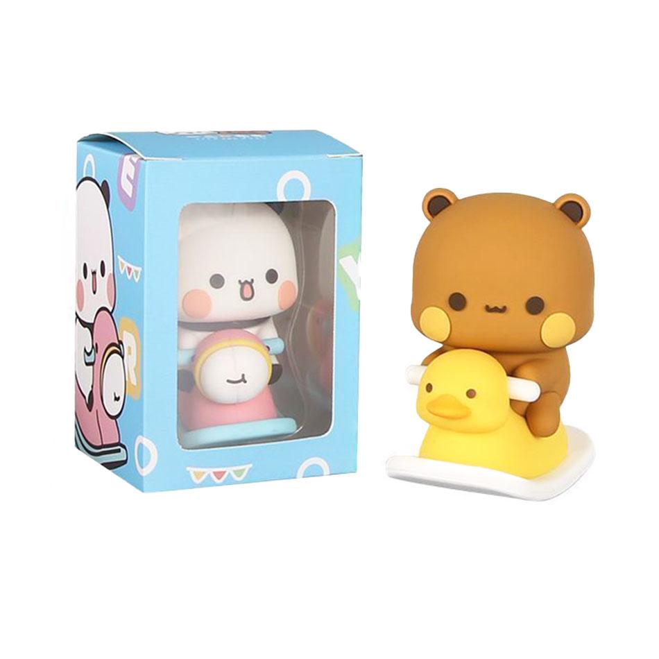 Cute Kawaii Bubu Dudu Panda Bear Figure Cartoon Exciting Bear Miniatures Collectible Animal Toy Doll Ornament Home Derocation