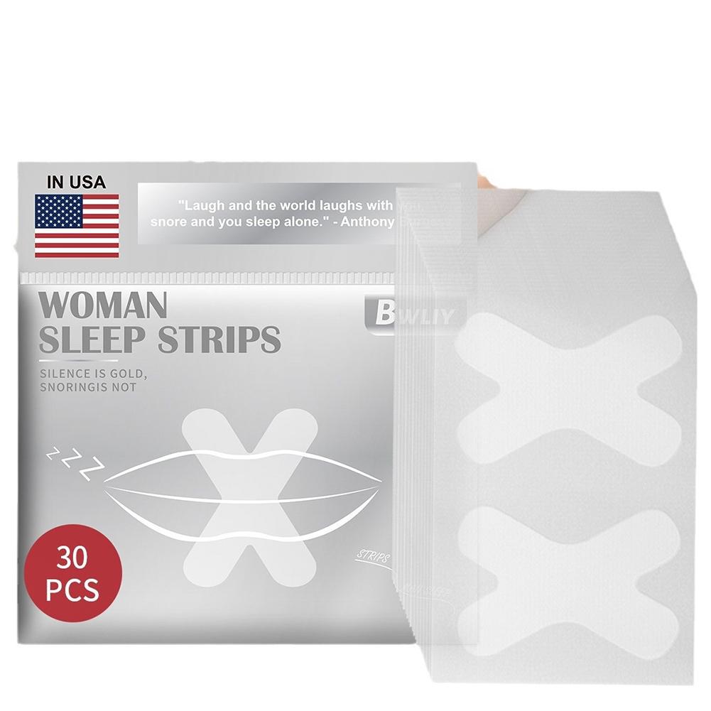 

30 шт./пакет Полоски для сна и полости рта Противохраповые наклейки для коррекции дыхания Физическое улучшение дыхания полости рта Мягкие полоски для полости рта 30pcs/bag