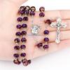 Crystal Beads Rosary Necklace Catholic Holy Land Baby Christian Jesus for Cross Necklaces Religious Jewelry Men D57B