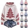 Women's Casual Hooded Sweatshirt with Christmas Letter A Print for Holiday and Everyday Wear