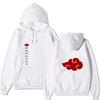 Unisex Naruto Akatsuki Hoodie, Double Side Red Cloud Symbol Print Anime Pullover Long Sleeve Hooded Sweatshirt