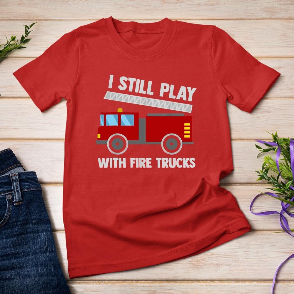 Funny Fire Truck Toy Boys Firefighter Tools Fireman Costume Unisex Tshirt Man Fashion Casual Cotton Graphic T Shirts Streetwear S