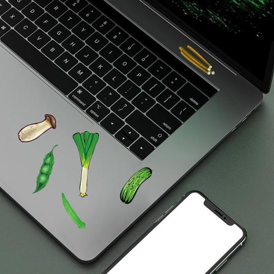 50Pcs Vegetable Stickers Self-Adhesive Decals Cabbage Onion Series Tomato Vegetable Waterproof Decorative Cute Laptop Guitar Skateboard
