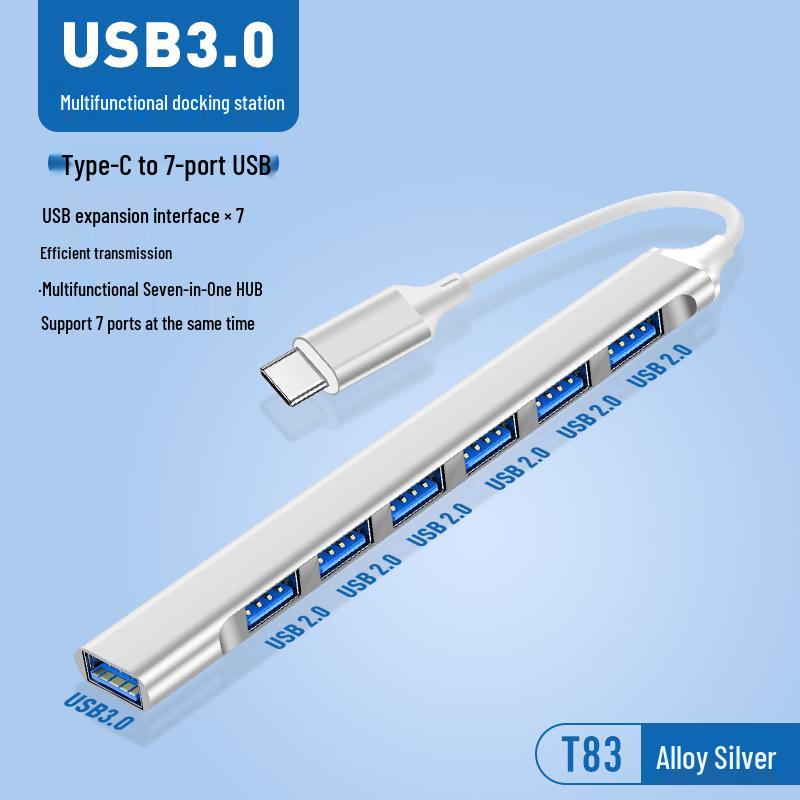 HUB 7-in-1 USB 3.0 Docking Station Multi-Port Expander for Computer and Laptop with TYPE-C