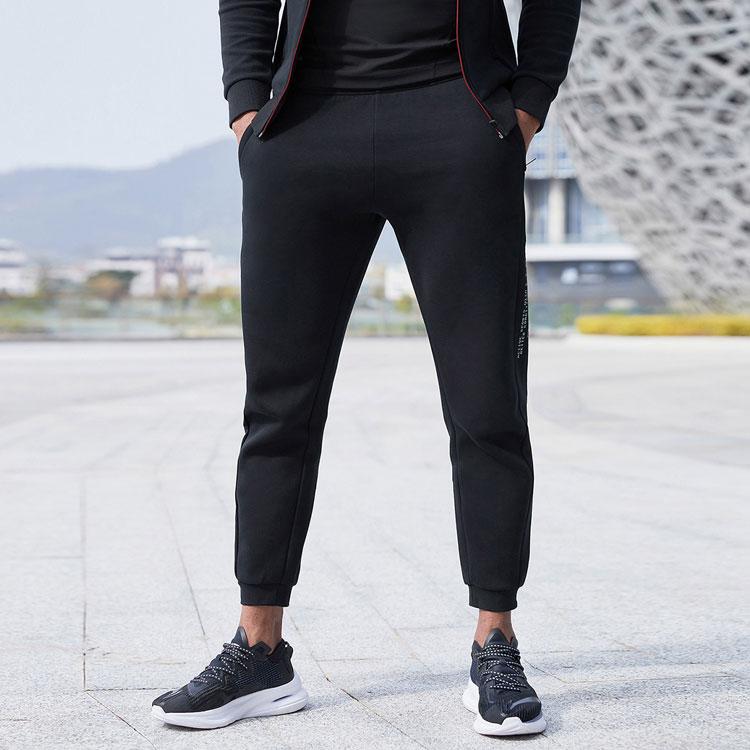 Li Ning Logo Zipper Pocket Sweatpants Men Pants Black AKLR101-1