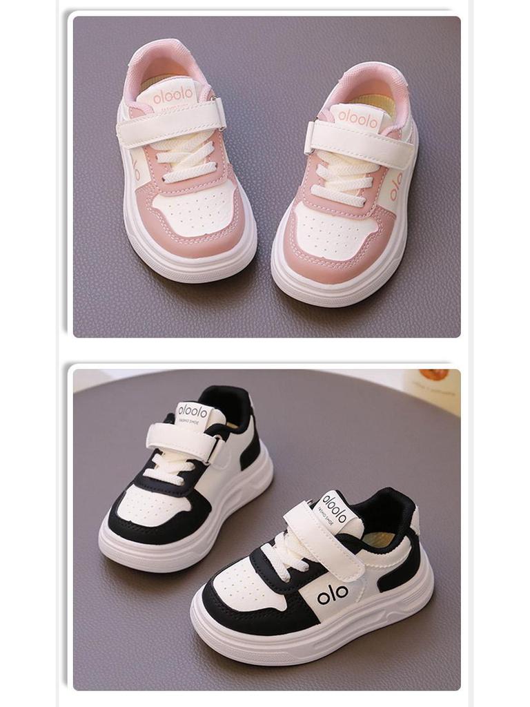 Kids' Lightweight Non-Slip White Sneakers – Comfortable, Thick Sole for Boys & Girls