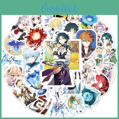 50pcs Genshin Impact Waterproof Stickers Reusable Adhesive Decoration
