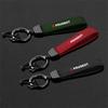 Leather Car Emblem Keychain Keyring Key Chain Badge Pendant For Peugeot 206 207 P208 306 307 308 408 107 2008 3008 Accessories