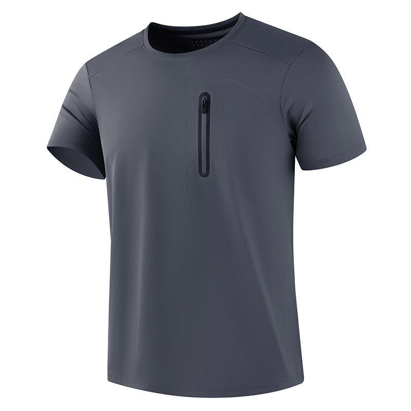 Men's High-Quality Quick-Dry Ice Silk Short Sleeve Round Neck T-Shirt for Summer Sports