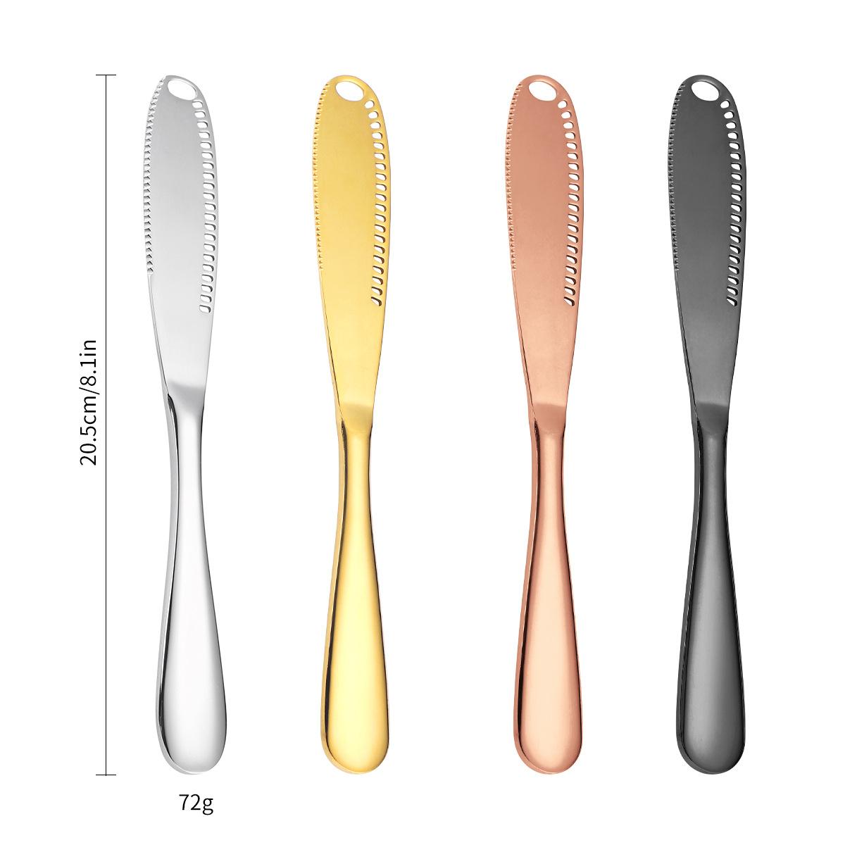 

Нож для масла из нержавеющей стали 430 с отверстием для масла, скребок для масла, сыра, хлеба, джема, масла разноцветный